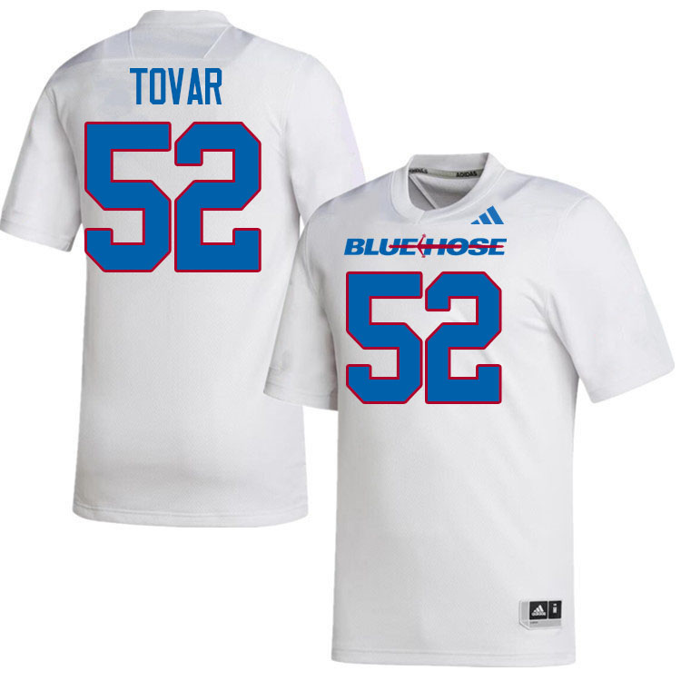 Presbyterian Blue Hose #52 Alejandro Tovar College Football Jerseys,Uniforms-White